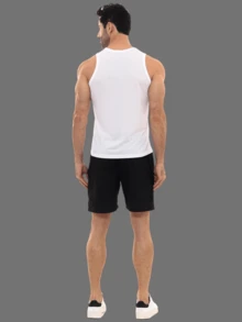kit 2 shorts masculino linho mauricinho curto P ao GG - preto/caqui - Visão 6