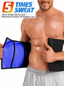 1PC, 2025 Summer Men's Sweating Belt, Men's Protective Belt Four Rows Buckle Plastic Belt, Sauna Belt, Waist Cover And Sports Protective Belt,Waist Trainer,Men's Sports Waistband - Multicolor - View 3