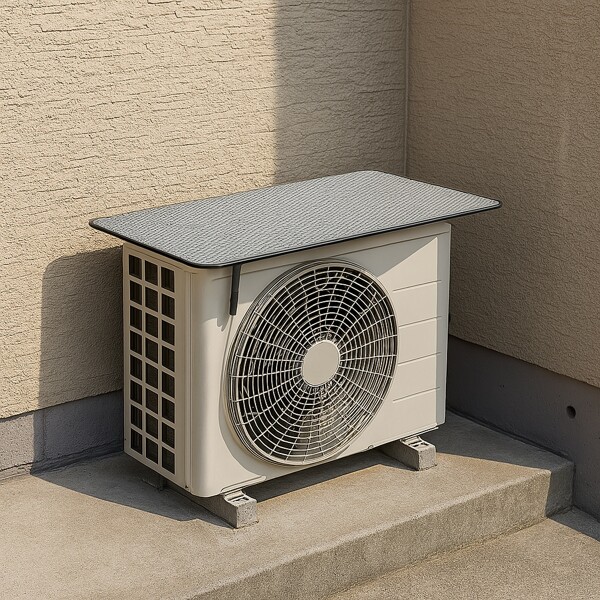 [Air Conditioner Outdoor Unit Cover 80x40cm] Made Of Aluminum, Dustproof And Heat-Shielding Protection, Easy To Install, Comes With Japanese Instructions (Energy Saving/Insulation/Improved Heating And Cooling Efficiency), For Outdoor Units, Rain And Snow Protection, Can Be Used All Year Round