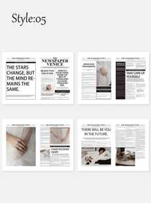 2Pcs/Set Ins Style Simple Newspaper,English Newspaper Photography Props Fashion Clothing Home Decor Food Photography Background Props,Perfect For Decorating Rooms And Bedrooms,Room Decor,Fall Decor