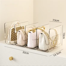 4-stufiger transparenter Acryl-Geldbörsenorganizer - Taschenmitorganisator Schrank gestaffelte Trennwände - platzsparende Aufbewahrung für Zuhause, transparente Schrank-Trennwände für Taschen vertikaler Geldbörsen-Organiser, Hochleistungs-Aufbewahrungsregal (Accessoire-Organizer) - Verschiedenfarbig - Übersicht 10