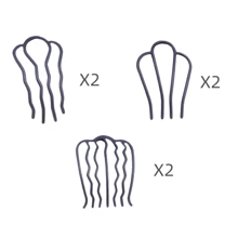 6-Piece Plastic Hair Comb Set - U-Shaped Hair Fork With Teeth For Bun Styling - Retro-Style Hair Accessories, Suitable For Women With Curly Or Normal Hair - Scent-Free, Suitable For Ages 14 And Above - Black Hairpin Rods, Suitable For Classic Hairstyles