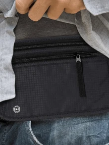Super Slim RFID Protected Money Belt And Passport Holder - 深灰色 - 查看 4