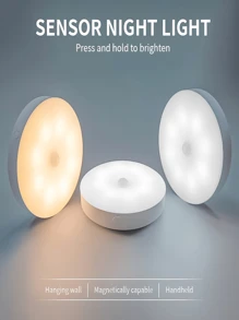 Luz nocturna inalámbrica LED, 8 bombillas de unicolor regulable, lámpara de lectura recargable USB, sensor de movimiento inteligente de 120°, desmontable magnético, luz de noche para dormitorio, apto para dormitorio, armario, mesita de noche, entrada, pasillo, balcón, iluminación de lectura (Luz cálida/Luz blanca)