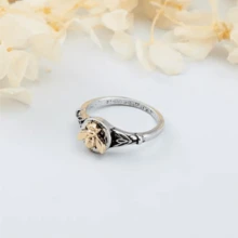 Vintage Boho Bee & Floral Detail Design Ring, Fashion Statement Accessory Suitable For Daily Wear And Gifting - Antique Silver and Gold - View 3
