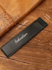 Personalized Custom New Leather Rectangular Button Pen Pouch, Single Steel Pen, Signature Pen, Protective Pen Pouch, Can Print Logo, Pencil, Ballpoint Pen Bag, Back To School. - Multicolor - View 5
