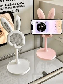 2pcs Desktop Accessories Cartoon Cute Bunny Desktop Cell Phone Holder Tablet Universal Adjustable Telescopic Lift Students Lazy Stand Desktop Accessories For The Living Room Bedroom And Other Scenes Home Goodies Convenient Life