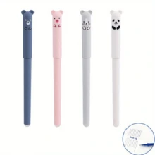 Cute Cartoon Animals Gel Pens, 0.5mm Fine Point, Kawaii Cat ,Mouse And Bear Design ,Washable Erasable Black Blue Ink, Stationery Gift Plastic Material Creative Erasable Pen For School And Office Supplies,Cat Pens For Writing,Stationery Gift,Back To School - Multicolor - View 15