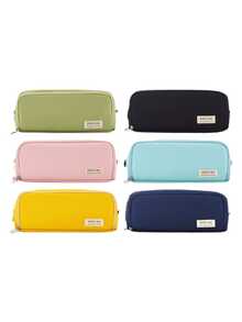 Large Capacity Fabric Pencil Case Layer/Double Sided Pen Bag Pencil Case/School/Office/College YD Stationery - 隨機顏色 - 查看 2