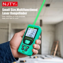 NJTY 1pc Handheld Digital Laser Distance Meter, 50m/120m (164ft/394ft), Green Laser, Brighter Visibility, Bubble Level, Unit Switchable, High Precision, Data Storage, Soft Carrying Case & Strap, Multipurpose Laser Rangefinder For Home, DIY, Woodworking, Construction Sites