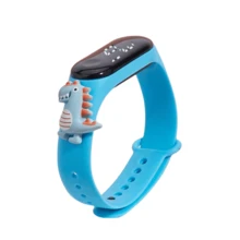3 piezas Reloj digital LED electrónico de niños con diseño de dinosaurio, brazalete deportivo digital LED minimalista y de alta calidad, reloj digital de muñeca para niños - Multicolor - Ver 10