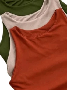 Eatifa Women's Tank Tops Blouse Microfiber Polyamide Double Basic Elegant Fashion Blogger - 裸體 - 查看 6