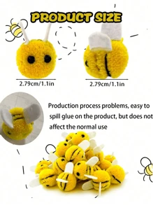 20 piezas de abejas para manualidades, bolas de abejas hechas a mano adorables, bolas pequeñas de artesanía, decoración de abejas mini, decoración para revelar el sexo, disfraz, sombrero, regalos DIY, decoraciones para otoño, habitación, escritorio, jardín, decoración para el hogar, regalos para el día de la madre, fiestas nupciales, decoración de boda en interiores y exteriores, centros de mesa para bodas en el hogar, jardín y cocina
