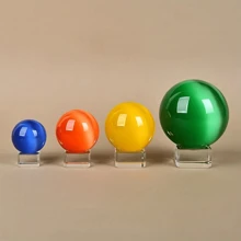 1pc Clear Crystal Glass Ball With Glass Base, Geometric Style Display Stand, Desktop Decor, Room & Home Decoration
