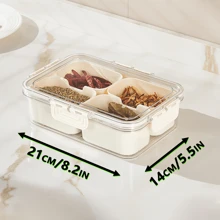 Stackable Snack Storage Container, 8 Compartments PP Layered Serving Tray With Lid And Handle, Portable Food Storage Box For Vegetables, Fruits, Snacks - Great For Travel, Camping, Picnic
