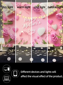 Tapisserie imprimée pour la fête des Mères, coffret cadeau pastel, décoration murale, idéale pour la chambre, le salon ou les fêtes.