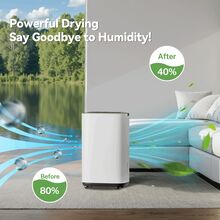 Manastin 34-Pint Dehumidifier For Large Spaces – Covers 2500 Sq. Ft., Ideal For Basements, Bathrooms & Big Rooms – Energy-Efficient, Smart Humidity Control, Drain Hose Included, Ultra-Quiet Operation - US A Type Plug(110-127V) - View 4