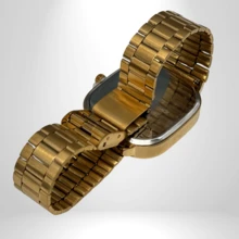 Men's Retro Vintage Classic Square Gold/White Watch - MCS 金色白色背景 - 查看 5
