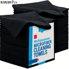 5/12/20pcs Premium Microfiber Cleaning Cloths - Ultra-Absorbent Towels For Efficient Dishwashing - Streak-Free Multi-Purpose Kitchen Rags
