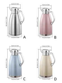 1pc Stainless Steel Vacuum Insulated Bottle, Double Wall Water Kettle, Home & Kitchen Coffee Pot, 2.3L Back To School