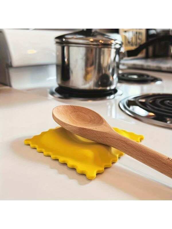 Simpatico poggiacucchiaio sagomato a biscotto in silicone - resistente al calore e antiscottatura, tappetino da cucina ideale per cucchiai da minestra, adatto per uso domestico e ristoranti, cucchiaio in silicone per la cottura, cucchiai da cucina per cucinare