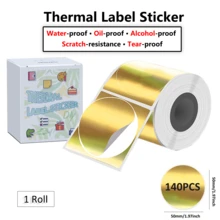 Holographic Silver/Gold/Purple Thermal Labels Paper For Phomemo M110 M200 M220 M221,50x50MM Round&Square,Waterproof Self-Adhesive Mini Printer Laser Stickers For DIY Glitter Labels/Thanks Card - Multicolor - View 12