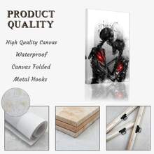 1 Pieza Impresión en lienzo, póster en lienzo, pintura impresa, arte de pared en lienzo de pareja de esqueletos abrazados, póster de amor de esqueleto, decoración moderna de pared para el hogar, decoración de pared, decoración del hogar sin marco, decoración de Halloween, decoración de otoño, decoración de habitación