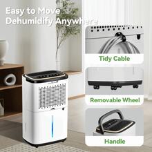 Manastin 34-Pint Dehumidifier For Large Spaces – Covers 2500 Sq. Ft., Ideal For Basements, Bathrooms & Big Rooms – Energy-Efficient, Smart Humidity Control, Drain Hose Included, Ultra-Quiet Operation - US A Type Plug(110-127V) - View 6