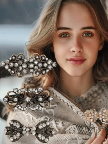 Vintage Cardigan Collar Clips Waist Cincher Clips, Waist Cincher Clips Brooch Clips For Women, Dress Shirt Brooch Clips Dress Shirt Brooch Clips, Pants Tightener For Waist Women Jean Tightening Clips Jean Pins To Make Waist Smaller Adjust Waist Clips Pants Pins & Brooch - Multicolor - View 9