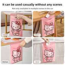 Sanrio Sanrio Hello Kitty Car Garbage Bag 10pcs Stick-On Car Trash Can Car Inside Car Good Stuff Desk Student Desk Cleaning Bag(Pack 10 Pieces)