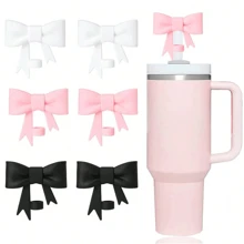 1 pieza/3 piezas Tapas con lazo clásico compatibles con tazas de 30 y 40 onzas de , protectores de silicona reutilizables y lindos para pajitas de 0.4 in/10 mm, accesorios para pajitas