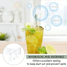 1 pieza/3 piezas Tapas con lazo clásico compatibles con tazas de 30 y 40 onzas de , protectores de silicona reutilizables y lindos para pajitas de 0.4 in/10 mm, accesorios para pajitas