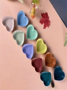 10pcs Sauce Dishes, Mini Heart-Shaped Dinnerware, Small Dishes And Bowls, Dipping Sauce Plates, Condiment Mustard Bowls, Kitchen Supplies,School Supplies