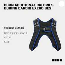 Running Weighted Vest, Neoprene Adjustable Weighted Vest For Men And Women, Blue/Black, 10 Lbs