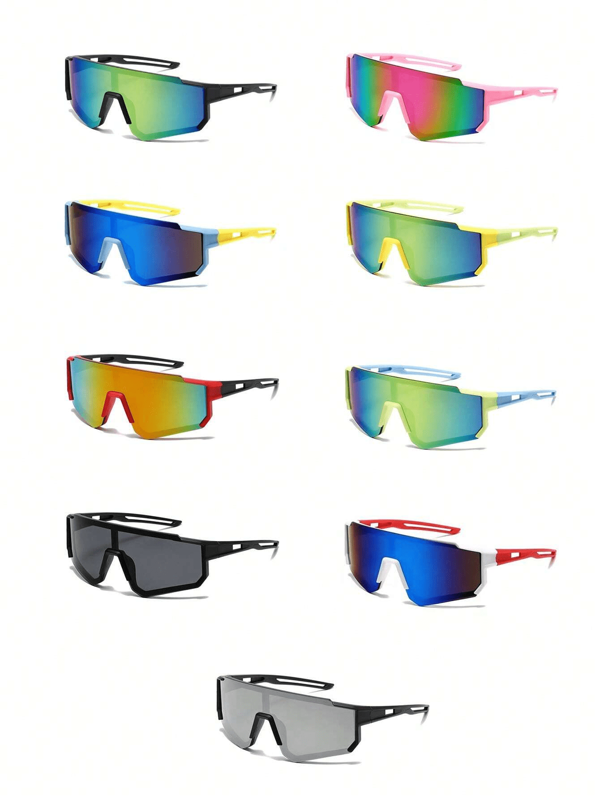 1 pieza Gafas de ciclismo coloridas para niños de 3 a 10 años, gafas deportivas para exteriores con marcos grandes de colores - regalo perfecto para niños