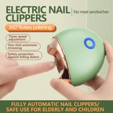 1Pc USB Automatic Nail Clipper With Natural Nail Files Shiner Buffer Polisher, Electric Nail Clippers Safety Fingernail Cutter Nail Trimmer Scissors Gift For Caregivers, Elderly, Adults, Children, Care Communities, Smooth, Comfortable To The Touch