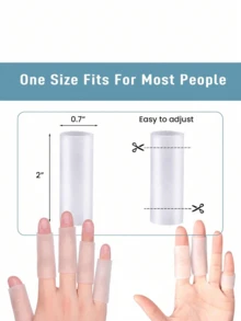 2 件/4 件/6 件/8 件/10 件凝胶手指保护套、硅胶指套和垫、扳机指硅胶套、手指和脚趾套、男女通用、拇指保护器、柔软弹性可手洗设计指套、手指和脚趾保护器、脚趾分离器、硅胶指垫、缓解手指疲劳、低过敏性、可重复使用的手部护理配件 - 彩色 - 查看 5