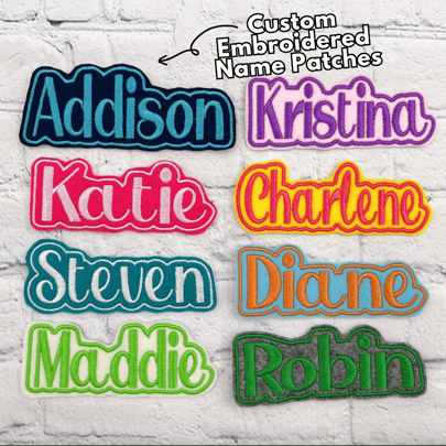 Niestandardowe haftowane naszywki z imieniem 1/3/5 szt. - spersonalizowana naszywka do naprasowania/przyszycia o szerokości 3-6 cali na kurtki, czapki, prezenty dla mamy Niestandardowe haftowane naszywki z imieniem - spersonalizowana naszywka do naprasowania/przyszycia na kurtki, czapki, prezenty dla mamy, dekoracje świąteczne, prezenty świąteczne, jesienne odświeżenie domu, dekoracje świąteczne