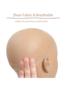 2 Packs Natural Skin Tone Breathable Invisible Wig Caps, Suitable For Cosplay, Role-Playing, Headwear. Suitable For Performances, Middle-Aged Women Can Also Use, Boys And Girls Suitable For Role-Playing, Dancing And Holiday Use Hair Nets, High Quality Mesh Wig Caps For Wig Making, Crochet Wig Caps, Elastic Hair Nets, High Definition Lace Wig Caps Suitable For Wig DIY, Unisex Hair Accessories, Suitable For Any Face Shape, Fun Parties