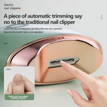 1Pc USB Automatic Nail Clipper With Natural Nail Files Shiner Buffer Polisher, Electric Nail Clippers Safety Fingernail Cutter Nail Trimmer Scissors Gift For Caregivers, Elderly, Adults, Children, Care Communities, Smooth, Comfortable To The Touch
