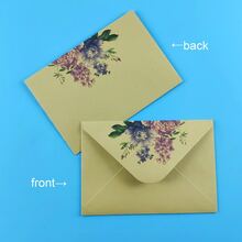 10 件优雅简约清新大花白色信封和信纸，带有牡丹和紫薇花朵图案，高端卡片、明信片、邀请函