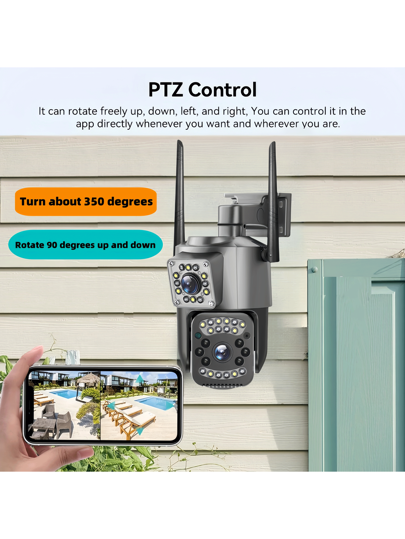 SWVW 8MP 4K HD Dual Lens 10X Zoom WiFi IP Camera Night Vision Ai Human Detect PTZ Outdoor Video Camara Wireless V380 Pro CCTV Security Protection view 3