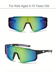 1 pieza Gafas de ciclismo coloridas para niños de 3 a 10 años, gafas deportivas para exteriores con marcos grandes de colores - regalo perfecto para niños