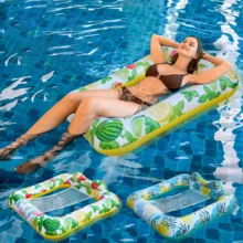 Inflatable Swimming Pool Adult Size Water Hammock, Foldable Floating Pool, Water Leisure Floating Bed, Pool Raft Lounge Chair Float, Party Summer Water Beach Lake Fun Floating Chair Pool Float, Beach Essentials, Beach Accessories - Multicolor - View 9