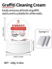 墙面污渍去除剂，白色乳胶漆墙面污渍去除剂，脚印清洁膏，涂鸦墙面清洁剂 - 白色 - 查看 6
