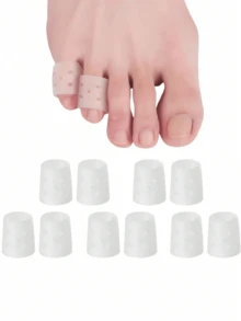 2/4/6/8/10 件硅胶趾套 - 透气穿孔趾套，适合跑步、远足、滑冰和跳舞 - 柔软弹性手洗设计趾套，白色，手指趾保护器，趾分离器，适合运动和日常使用，送给父母的礼物 - 彩色 - 查看 2