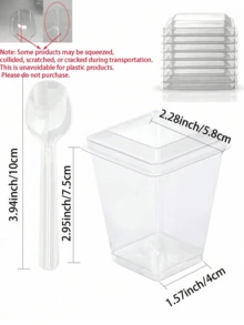 60 件/20 套 5 盎司带盖塑料甜点杯，派对用酸奶冻糕/开胃菜杯，带勺迷你甜点杯，布丁、水果和冰淇淋甜点杯，婚礼用品 - 彩色 - 查看 3