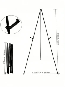 63inch/160cm High Wedding Welcome Sign Holder - Foldable & Adjustable Easel Stand For Outdoor Events, Garden Parties & Bridal Showers&Back To School&Halloween Decor&Bachelorette Party&Coffee Bar Accessories- Portable Tripod With Carry Bag. - Multicolor - View 7