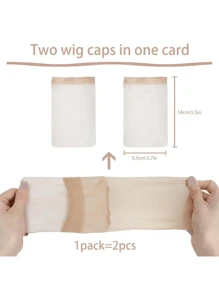 2 Packs Natural Skin Tone Breathable Invisible Wig Caps, Suitable For Cosplay, Role-Playing, Headwear. Suitable For Performances, Middle-Aged Women Can Also Use, Boys And Girls Suitable For Role-Playing, Dancing And Holiday Use Hair Nets, High Quality Mesh Wig Caps For Wig Making, Crochet Wig Caps, Elastic Hair Nets, High Definition Lace Wig Caps Suitable For Wig DIY, Unisex Hair Accessories, Suitable For Any Face Shape, Fun Parties