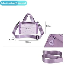Women's Crossbody Bag Small Waterproof Fabric Toiletry Bag - Xám - Xem 8